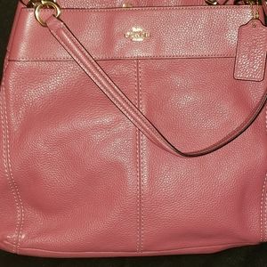 Coach, shoulder bag, pink, pebbled leather